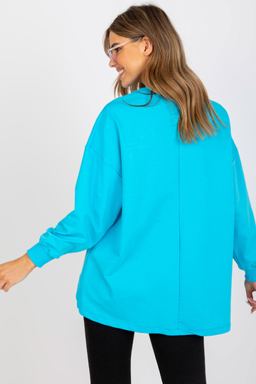 Modrá/růžová široká mikina...