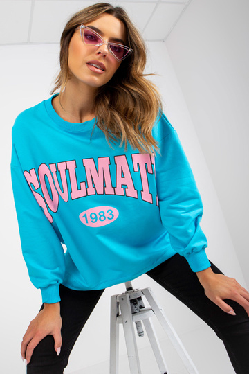 Modrá/růžová široká mikina... 2