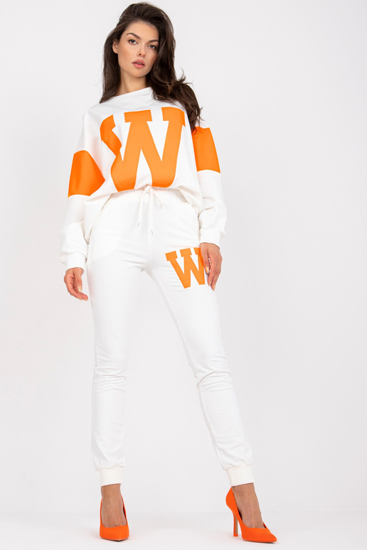 Set bavlněné mikiny v bílé a oranžové...