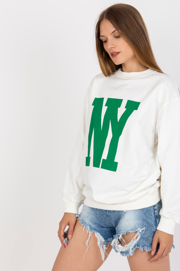 Bílá bavlněná mikina s...