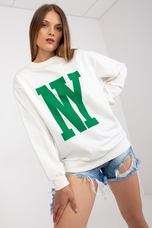 Bílá bavlněná mikina s potiskem