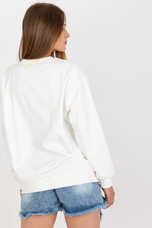 Bílá bavlněná mikina s potiskem