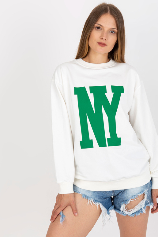 Bílá bavlněná mikina s potiskem