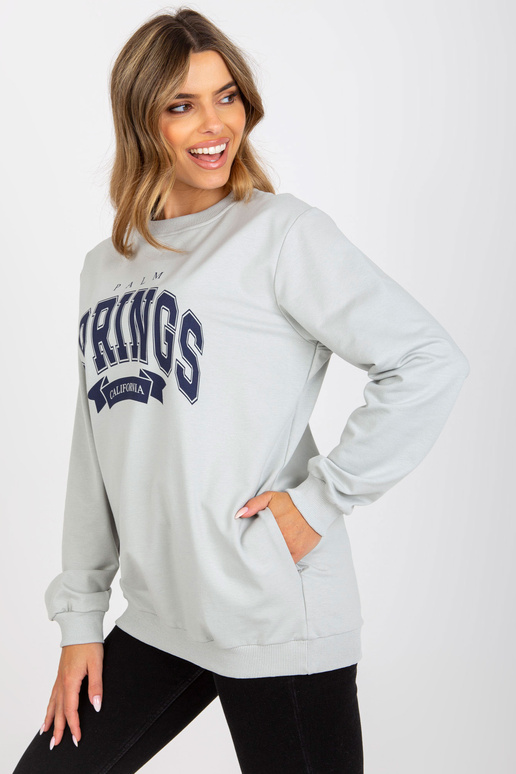 Šedo-námořnická modrá mikina bez...