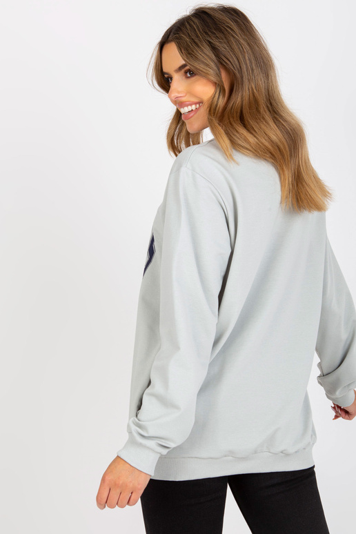 Šedo-námořnická modrá mikina bez...