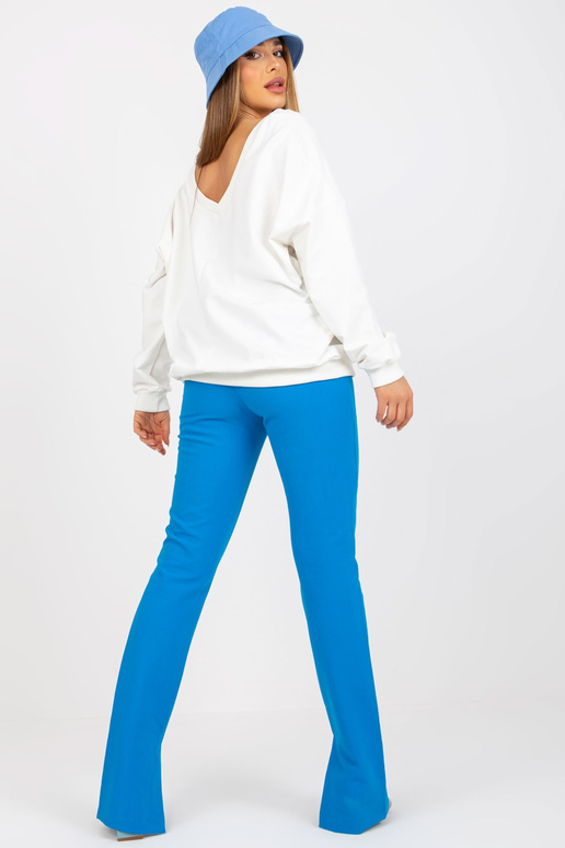 Bílo-modrá mikina bez potisku kapuce Bílo-modrá mikina bez potisku kapuce