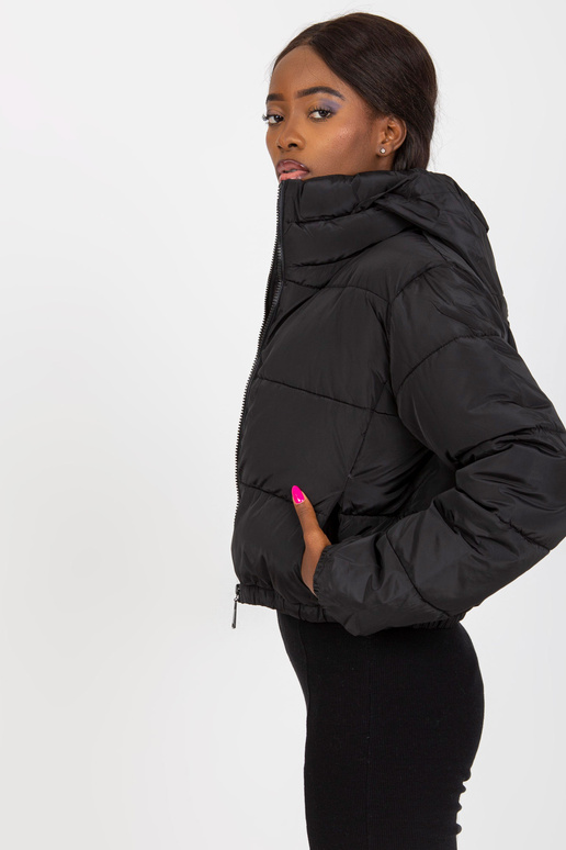 Černá krátká zimní bunda Iseline s... Černá krátká zimní bunda Iseline s...