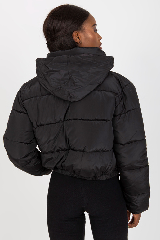 Černá krátká zimní bunda Iseline s... Černá krátká zimní bunda Iseline s...