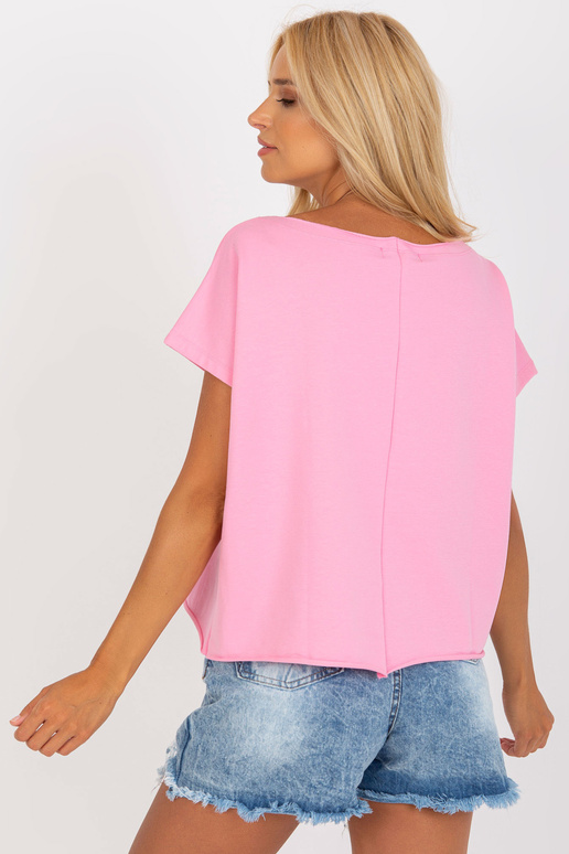 Růžová široká bavlněná halenka jedné... Růžová široká bavlněná halenka jedné...