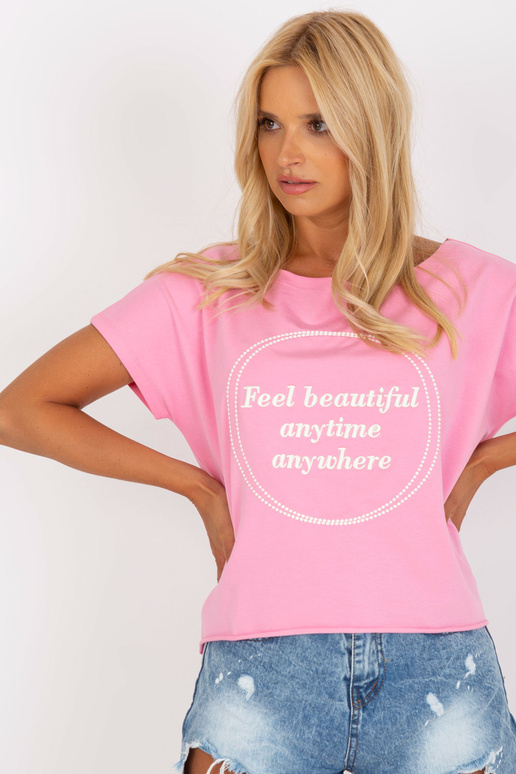 Růžová široká bavlněná halenka jedné... Růžová široká bavlněná halenka jedné...