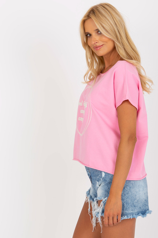 Růžová široká bavlněná halenka jedné... Růžová široká bavlněná halenka jedné...