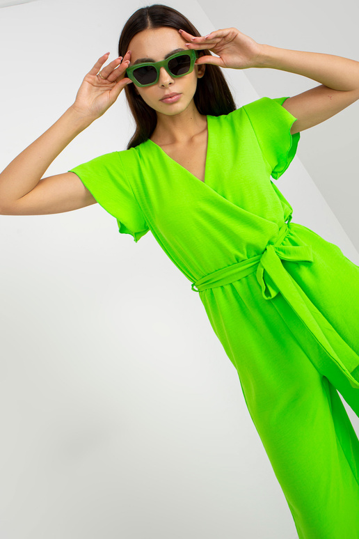 Fluo zelená kombinéza se širokými...