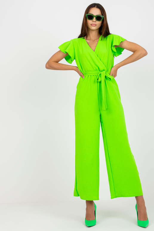 Fluo zelená kombinéza se širokými...