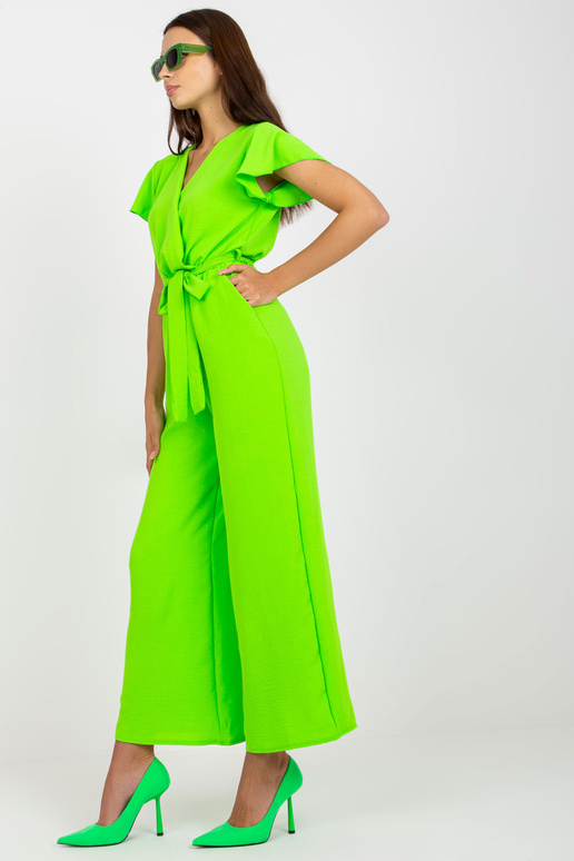 Fluo zelená kombinéza se širokými...