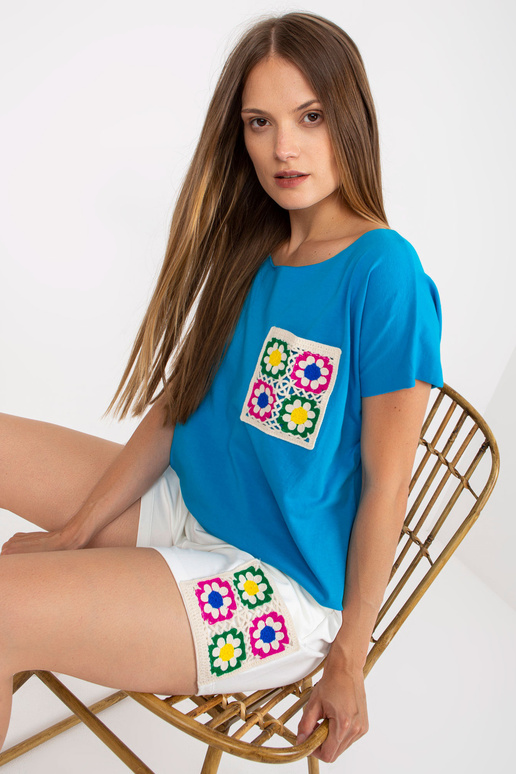 Modrý dvoudílný letní set s kraťasy