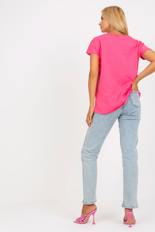 Tmavě růžová bavlněná halenka s...