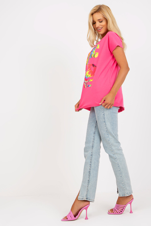 Tmavě růžová bavlněná halenka s...