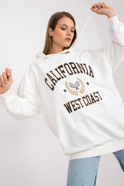 Bílá mikina s oversize potiskem