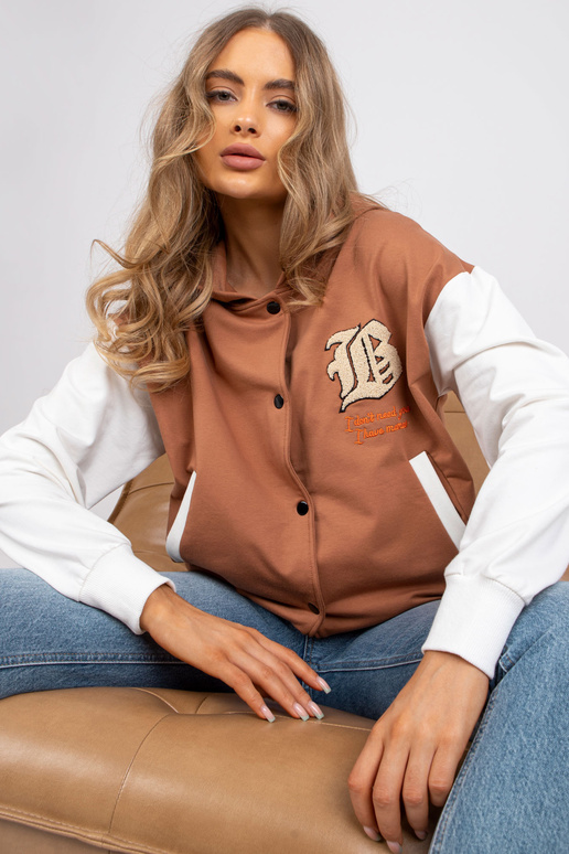 Světle hnědá baseballová mikina s...