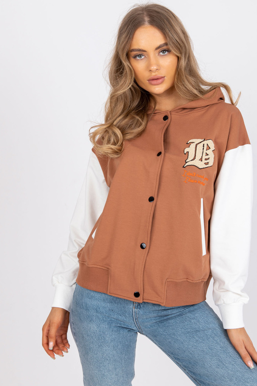 Světle hnědá baseballová mikina s...