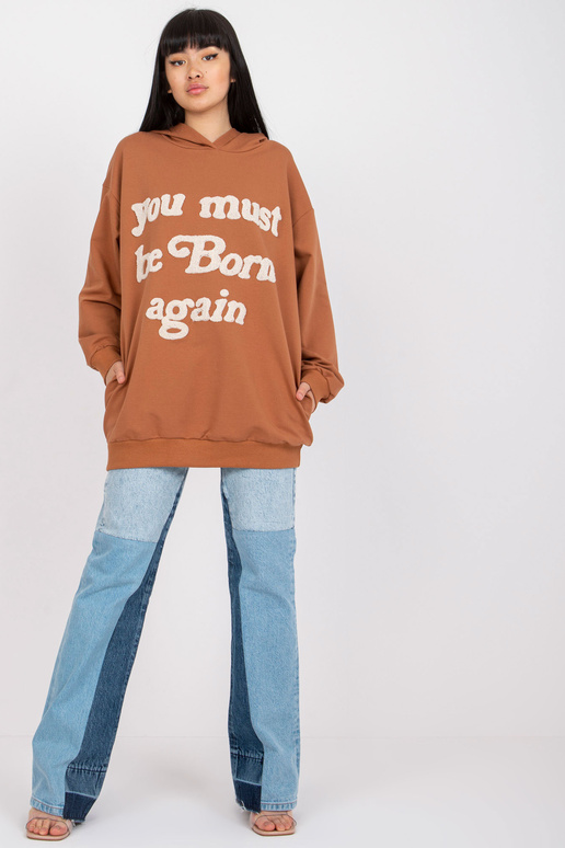 Světle hnědá oversize mikina s...