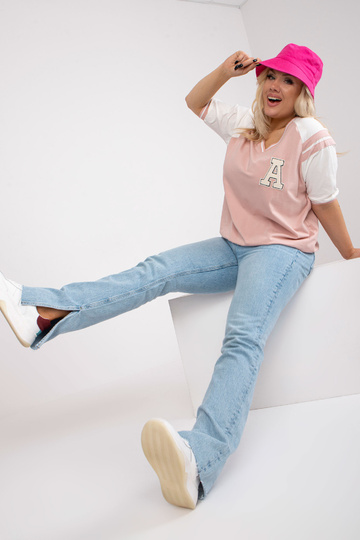 Bílo-růžová halenka větší...