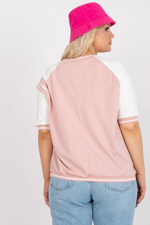 Bílo-růžová halenka větší velikosti s...