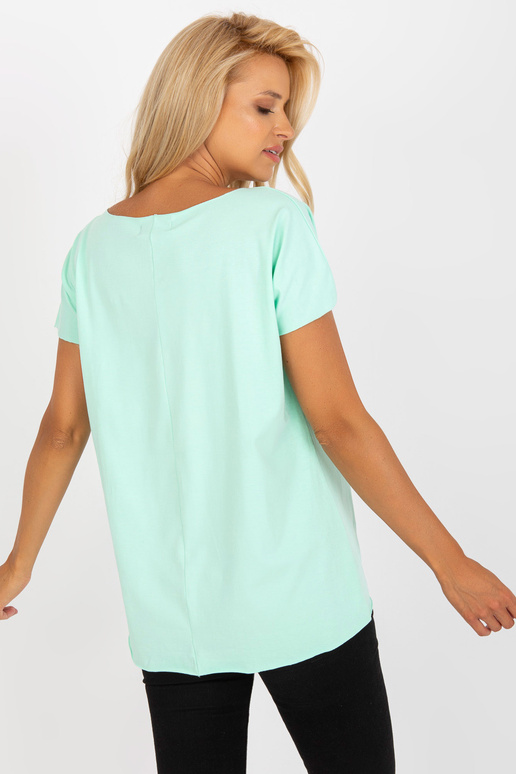 Mátová halenka s potiskem a krátkými... Mátová halenka s potiskem a krátkými...