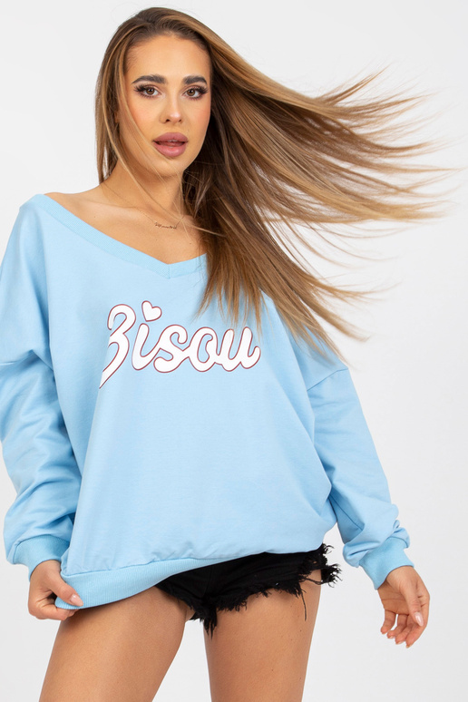 Lehká bílá oversize mikina s potiskem