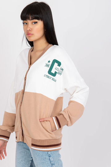 Bílo-velbloudí mikina bez...