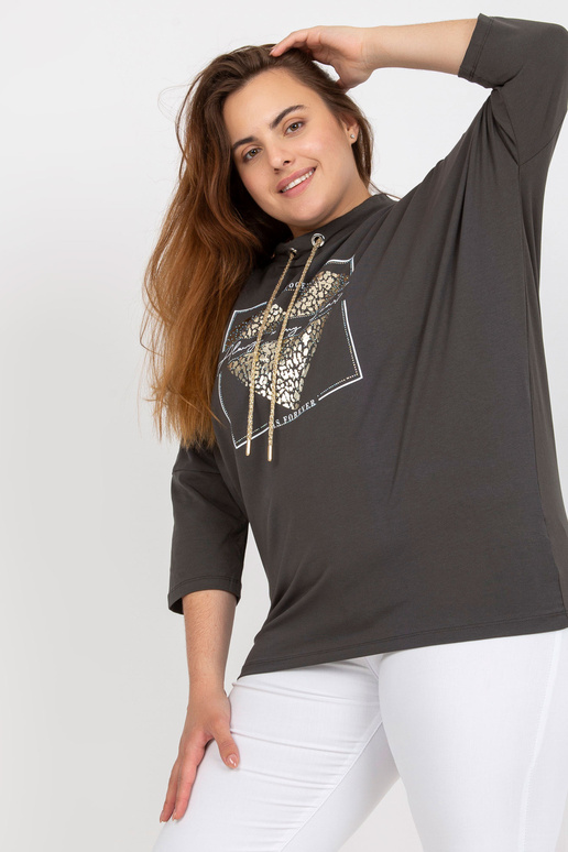 Khaki bavlněná halenka velké...