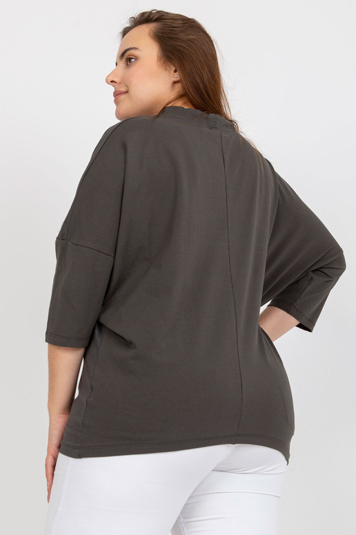 Khaki bavlněná halenka velké...