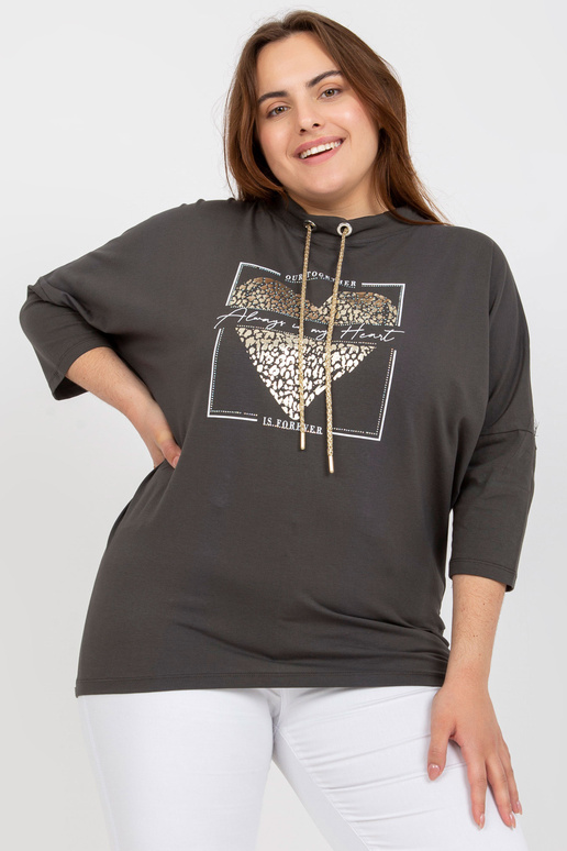 Khaki bavlněná halenka velké...