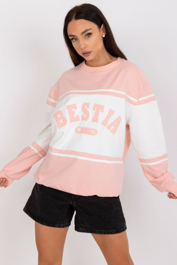 Peach oversize mikina bez...