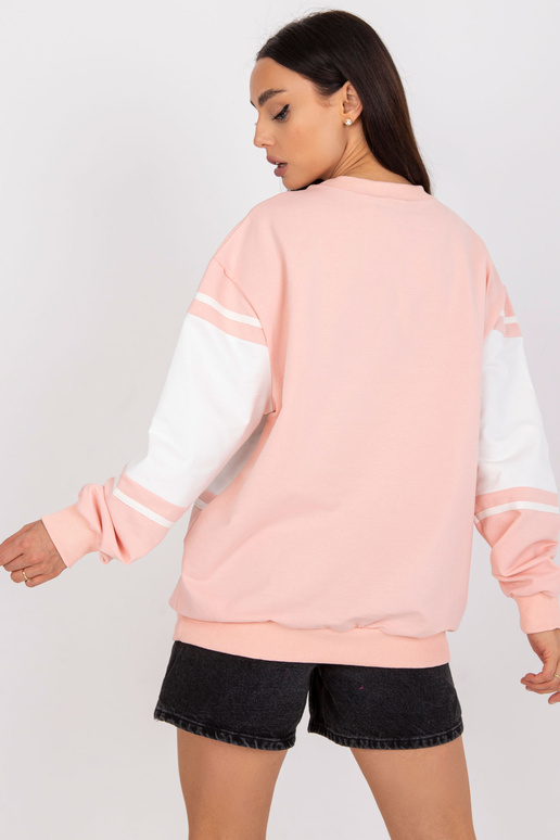 Peach oversize mikina bez kapuce
