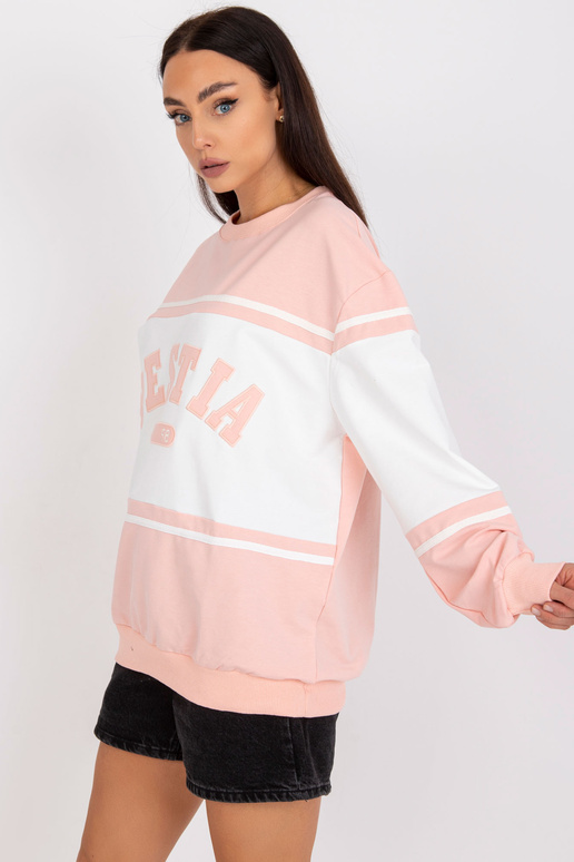 Peach oversize mikina bez kapuce