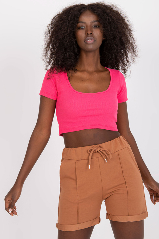 Světle hnědé ležérní basic šortky se...