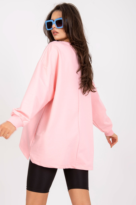 Světle růžová a modrá oversize mikina...