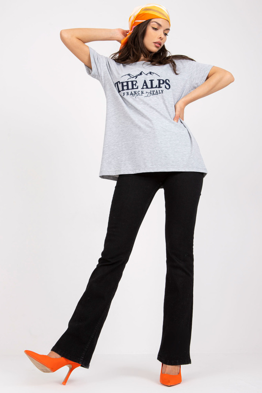 Šedo-námořnicky modré dámské tričko s...