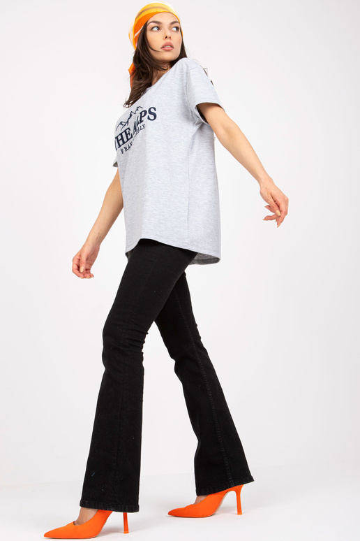 Šedo-námořnicky modré dámské tričko s...