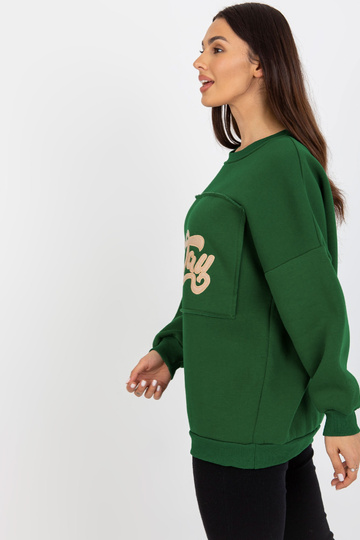 Dunkelgrünes Kapuzen-Mikina...