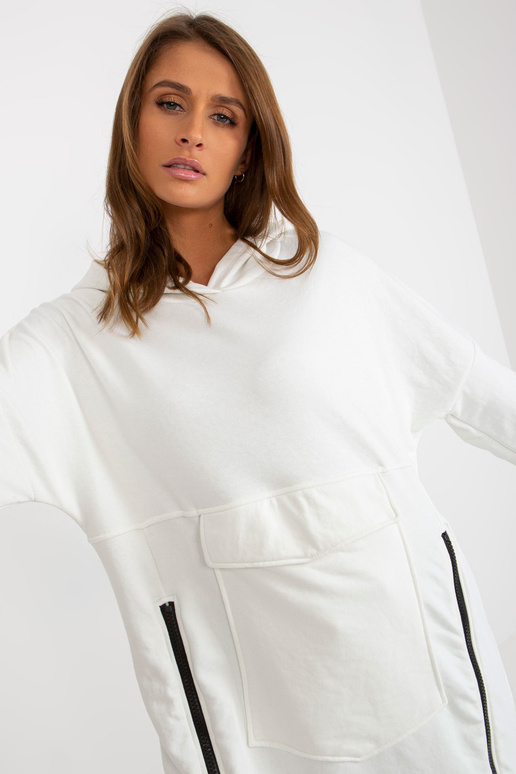 Ecru langes Oversize mikina s Kapuze... Ecru langes Oversize mikina s Kapuze...