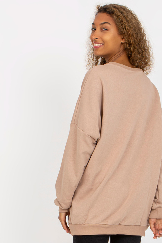 Béžová volná mikina s dámským potiskem