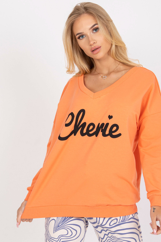 Oranžovo-černá mikina s dlouhým rukávem