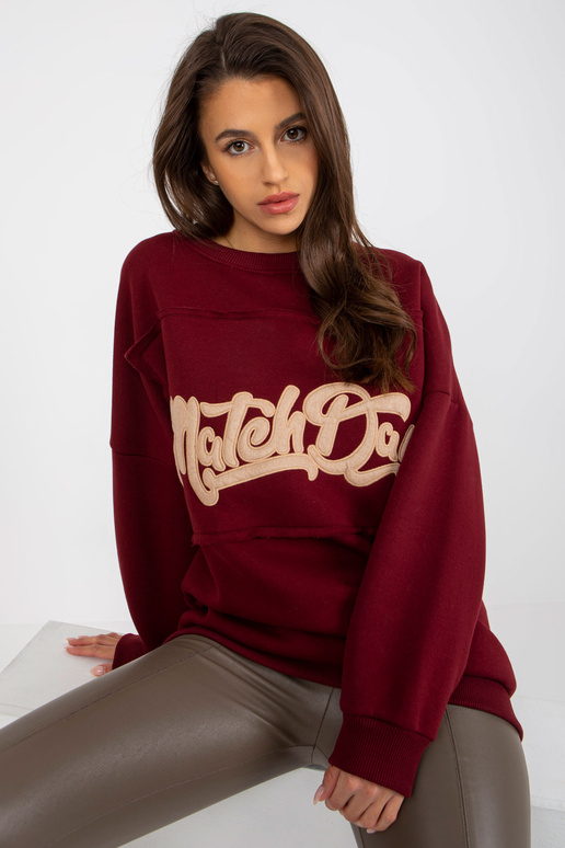 Burgunderfarbenes mikina ohne Kapuze...