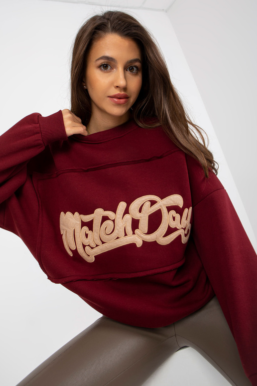 Burgunderfarbenes mikina ohne Kapuze...