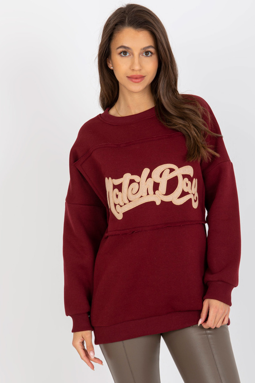 Burgunderfarbenes mikina ohne Kapuze...