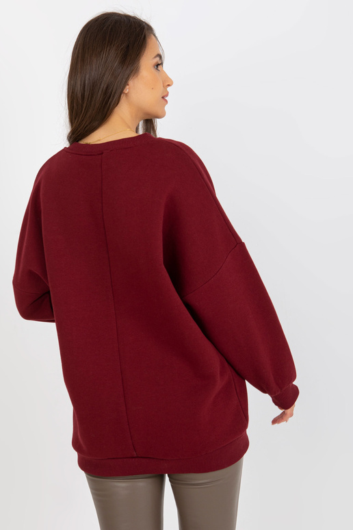 Burgunderfarbenes mikina ohne Kapuze...
