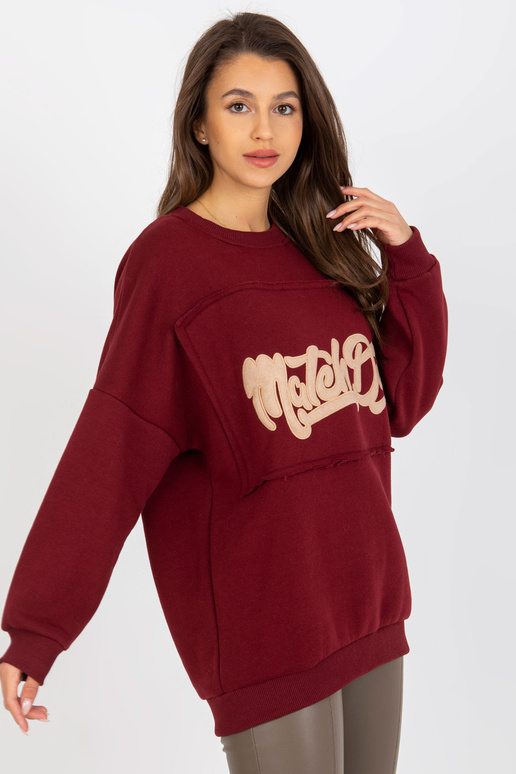 Burgunderfarbenes mikina ohne Kapuze...