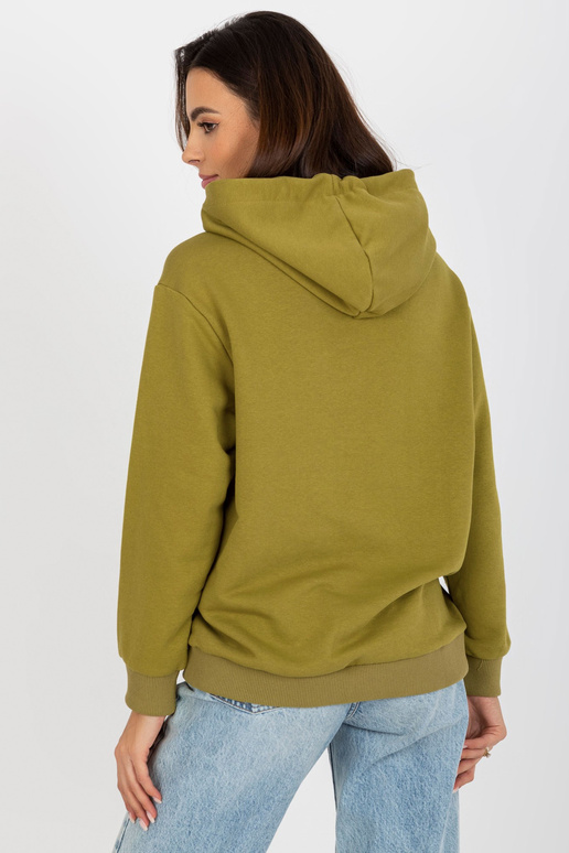 Olivfarbenes mikina s kapucí a tasche